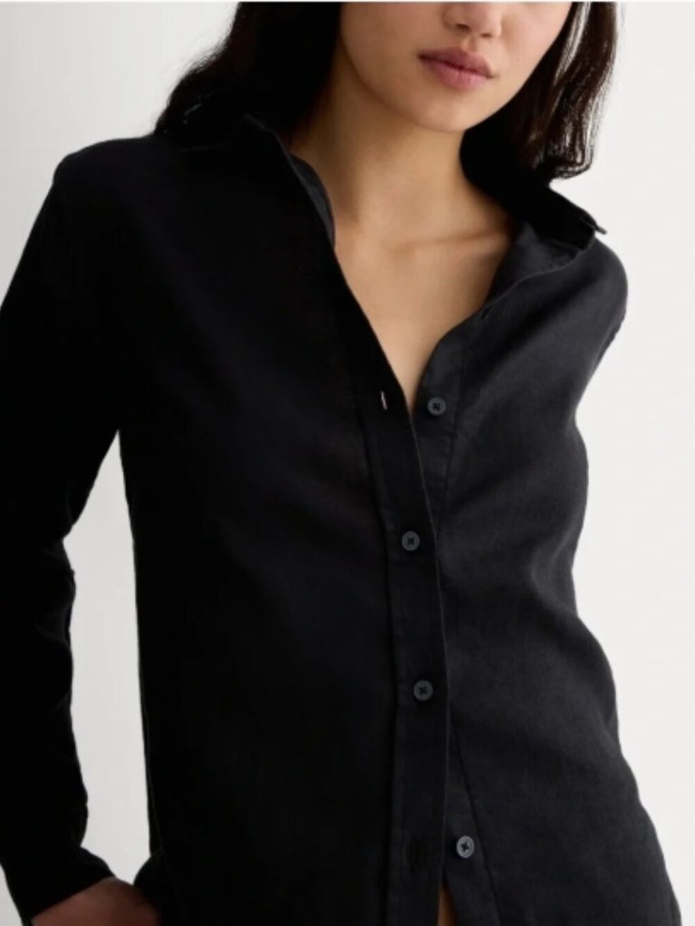 EUC Everlane Black Button-Down Blouse, Sz - 10